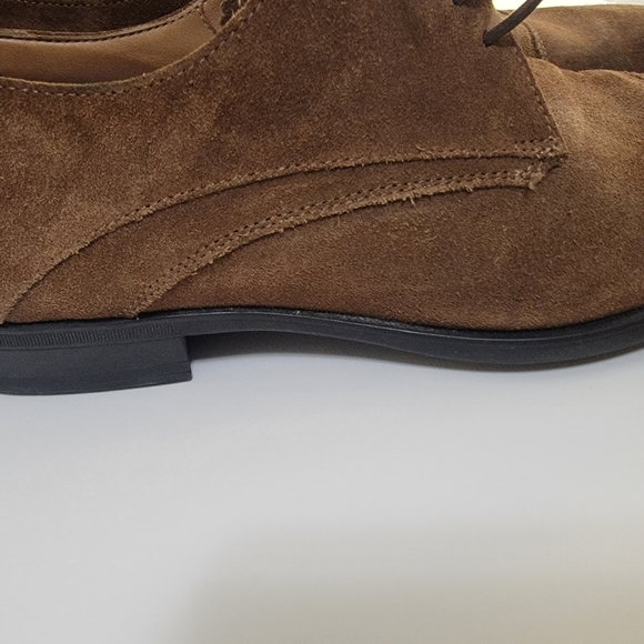 Aquatalia Mens 11 Handmade Italy Brown Suede Leather Oxford Lace Shoe - Picture 5 of 14